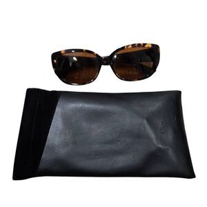 Christian Dior Lady 2R Women's Brown Lambskin Square Shape Prescription Sunglass